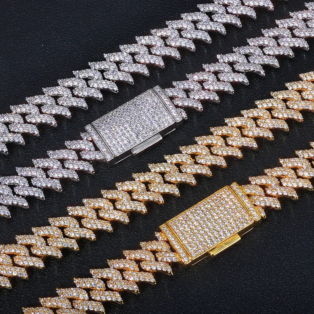 Custom 15mm Thorn Barbed Wire Cuban Link Necklace - CaratixJewelry